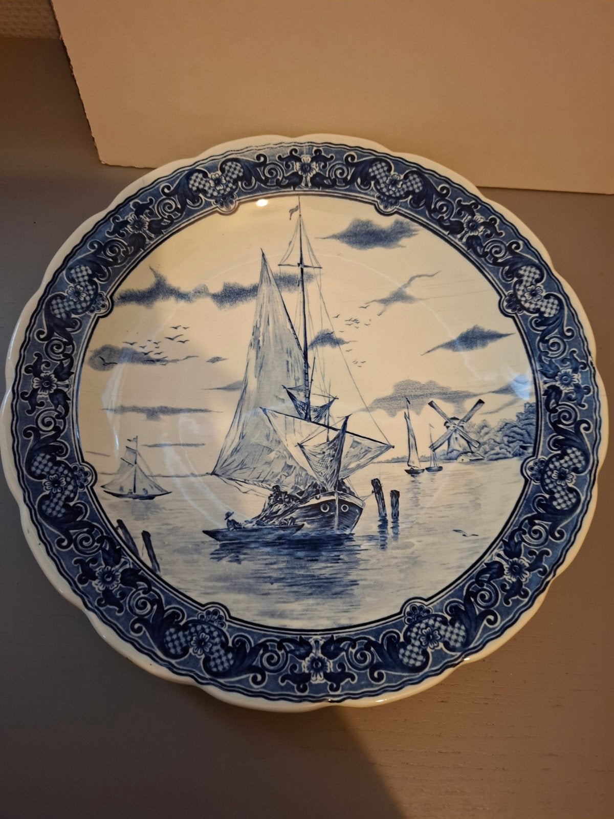 Prachtig Vintage Delfts Blauw Wandbord - Royal Sphinx Maastr, Ophalen of Verzenden
