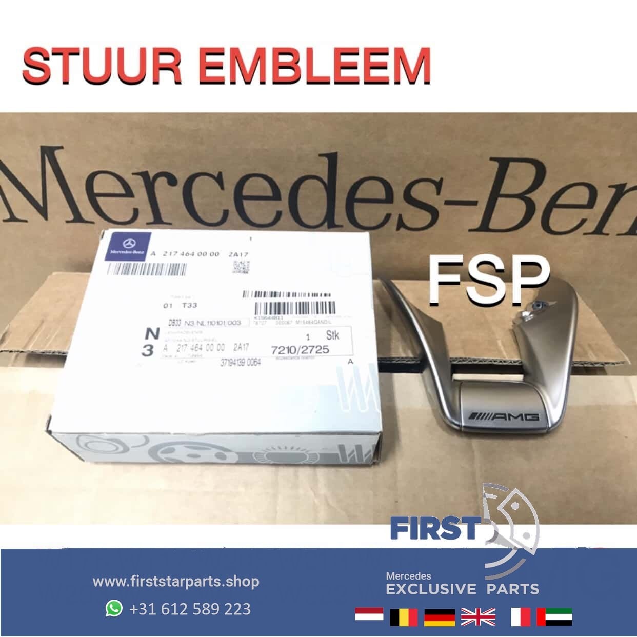 AMG STUUR LOGO EMBLEEM W176 W117 W205 W213 W156 W253 W222 W2, -, -, -