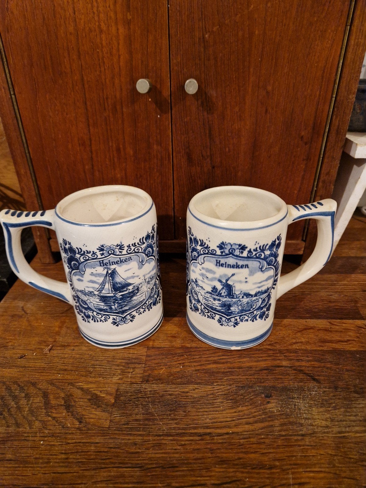 Set van 2 Heineken Delfts Blauw bierpullen, Ophalen of Verzenden