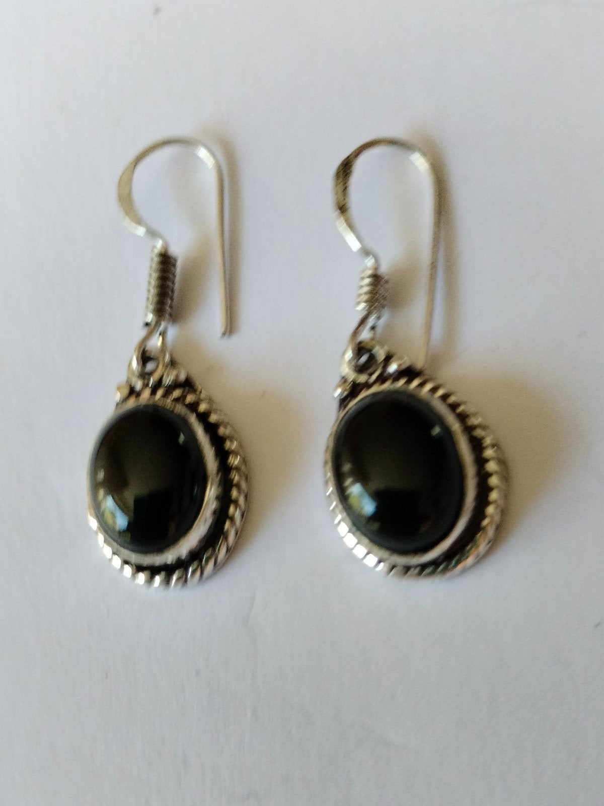 zilveren oorbellen met zwart onyx, Sieraden, Tassen en Uiterlijk, Hangers, Zwart, Nieuw, Ophalen of Verzenden