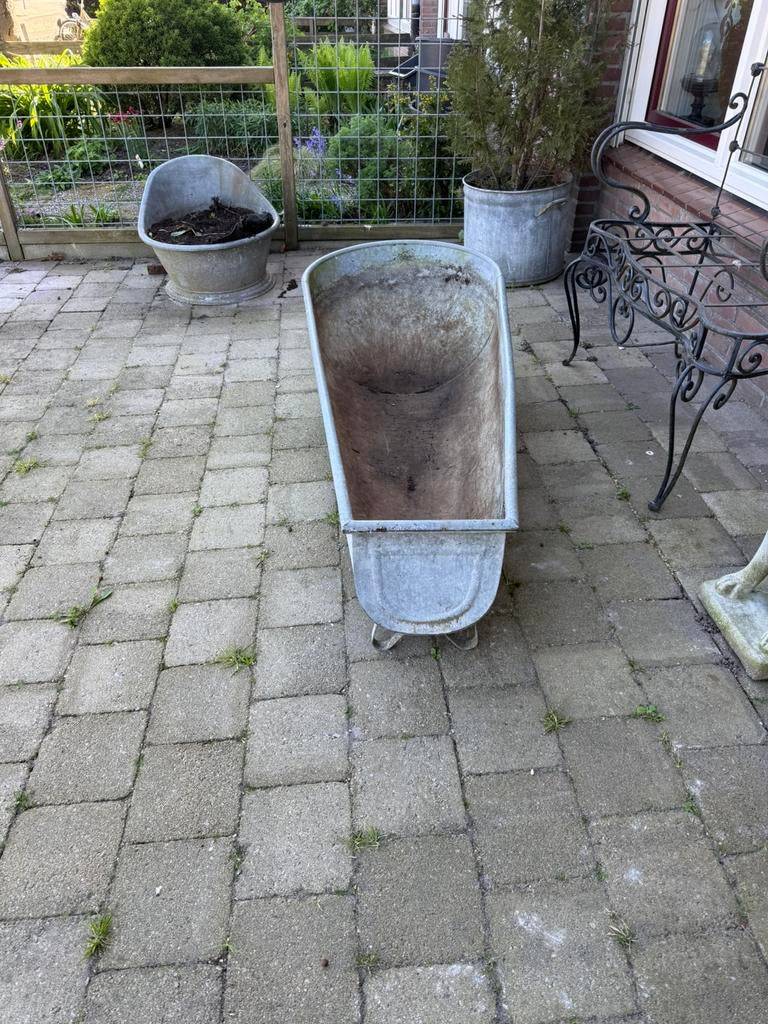 Zinken lig en zit bad, Ophalen, Minder dan 30 cm, Rond, Zo goed als nieuw
