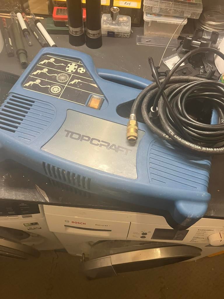 Topcraft compressor, TCK 182, Minder dan 25 liter, Ophalen of Verzenden, Zo goed als nieuw, Minder dan 200 liter/min