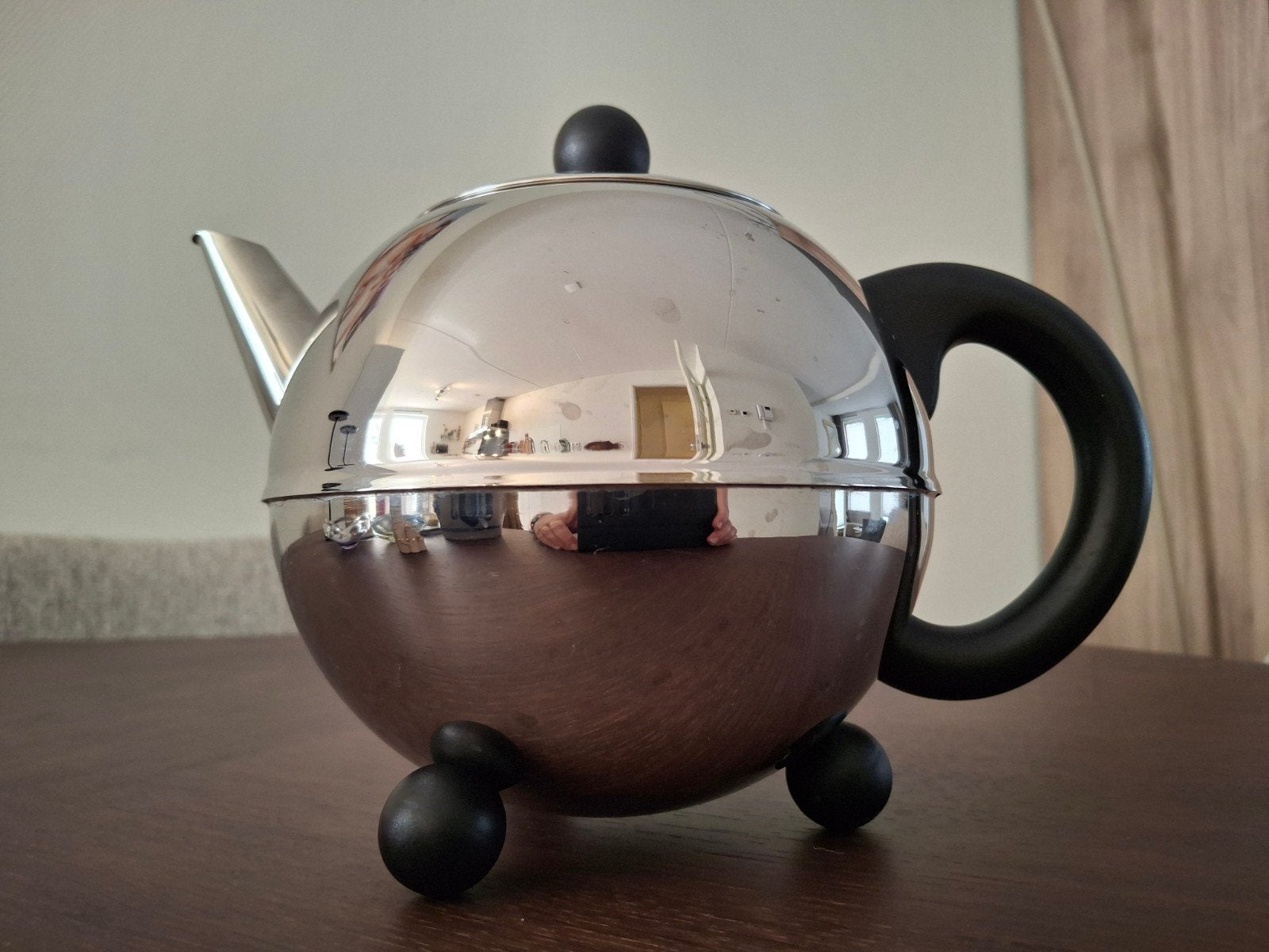 Bredemeijer Duet Theepot 1,2L - als nieuwe zilver/ chrom, Theepot/fluitketel, Bredemeijer, Ophalen of Verzenden, Zo goed als nieuw