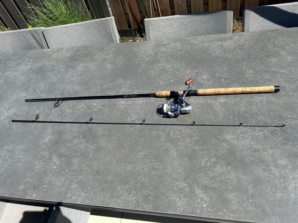 Complete Shimano spinhengel met molen, Watersport en Boten, Hengelsport | Witvissen, Ophalen of Verzenden, Gebruikt, Complete set