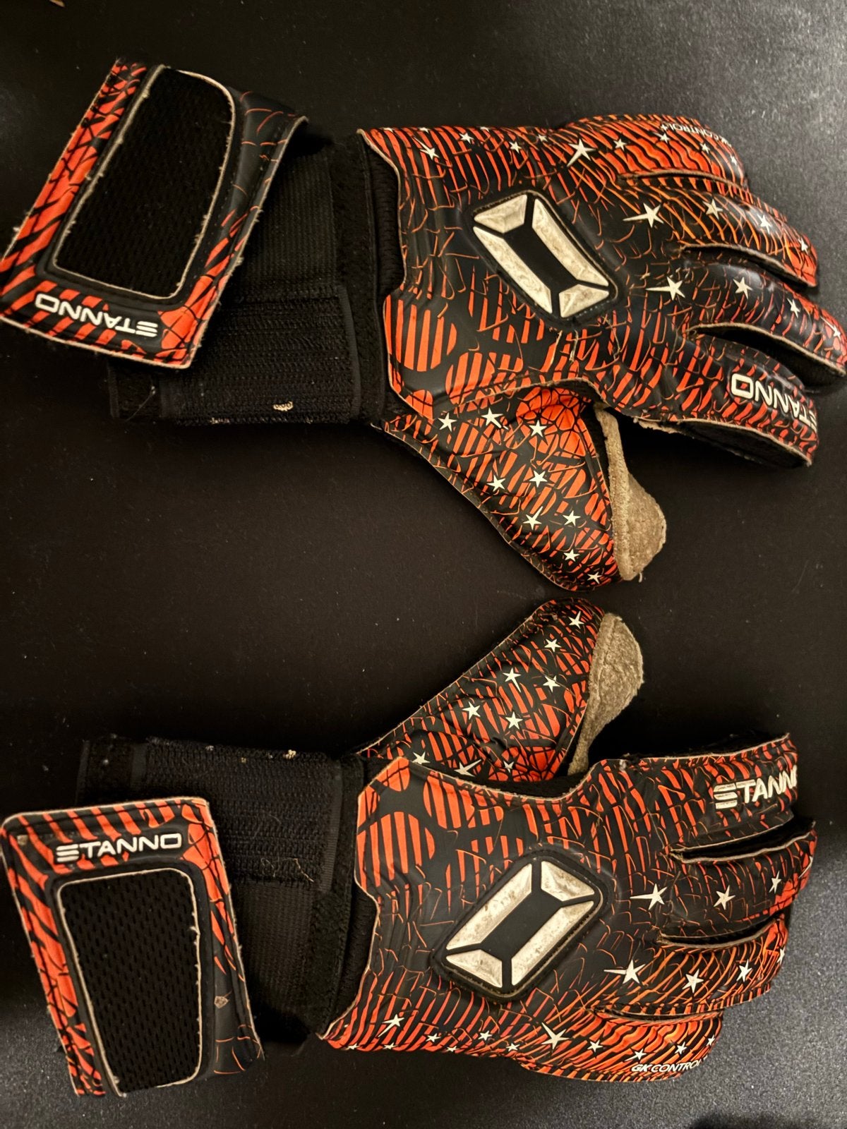 Stanno Keepershandschoenen - Oranje/Zwart maat 4, Ophalen of Verzenden, Gebruikt, Handschoenen