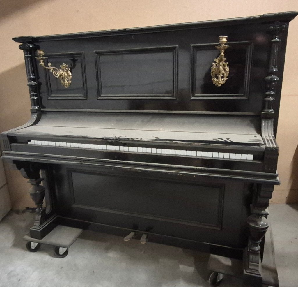 Wolkenhauer antieke *GEREVISEERDE*piano in uitstekende staat, Muziek en Instrumenten, Piano's, Gebruikt, Zwart, Ophalen of Verzenden