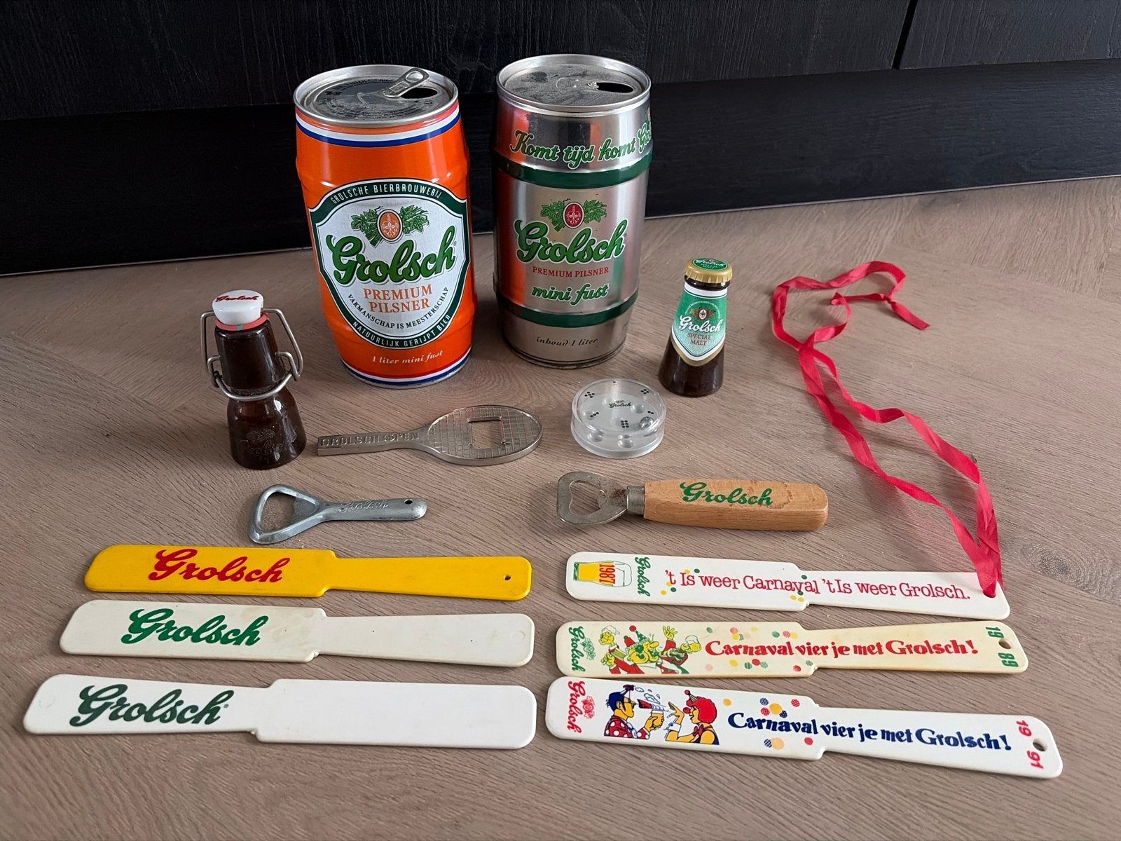 Grolsch bier spullen - Collectors item, Ophalen of Verzenden, Gebruikt, Overige typen