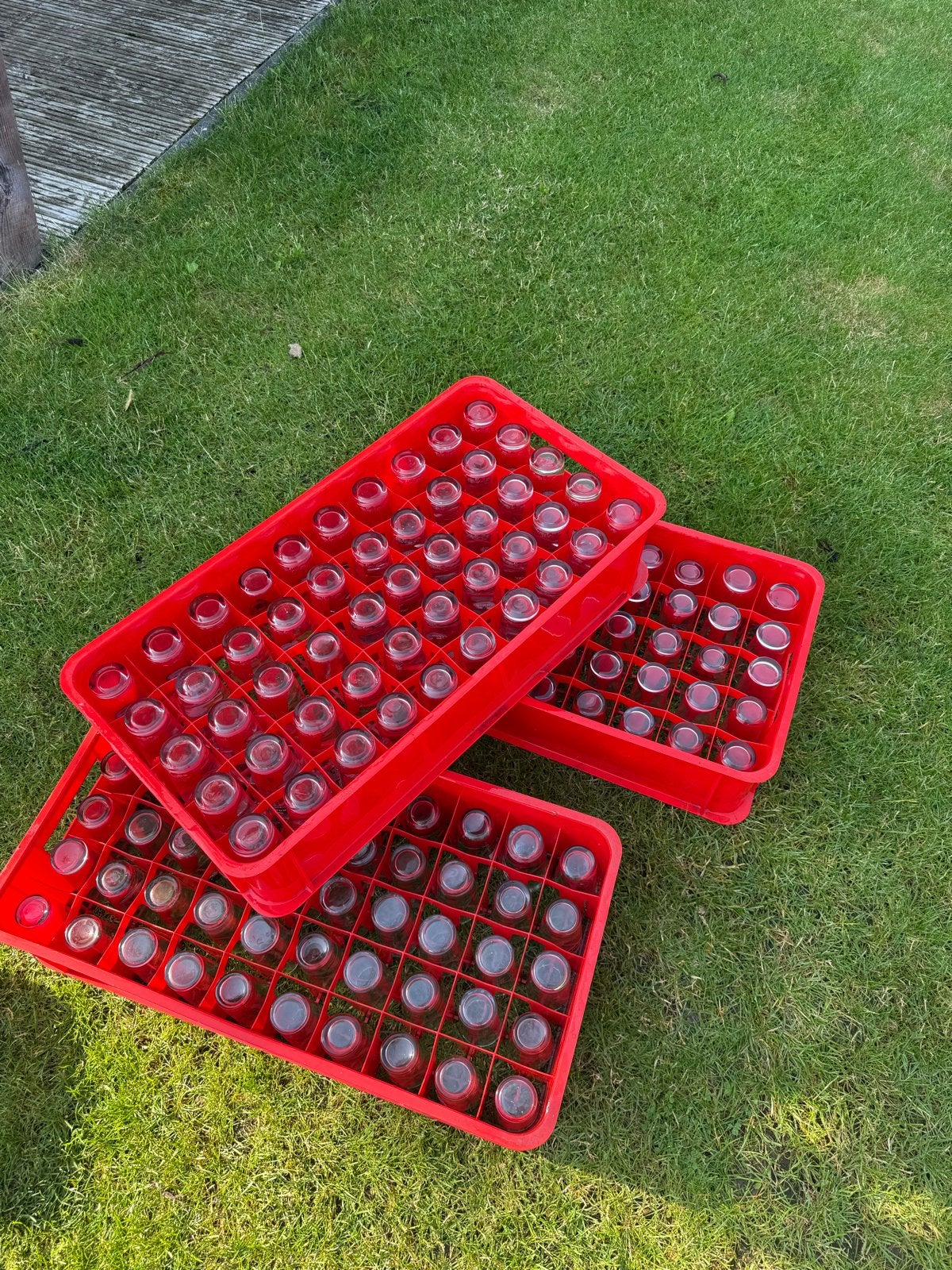 3 kratten met bierglazen (150 glazen totaal), Overige typen, Ophalen of Verzenden, Gebruikt, Glas