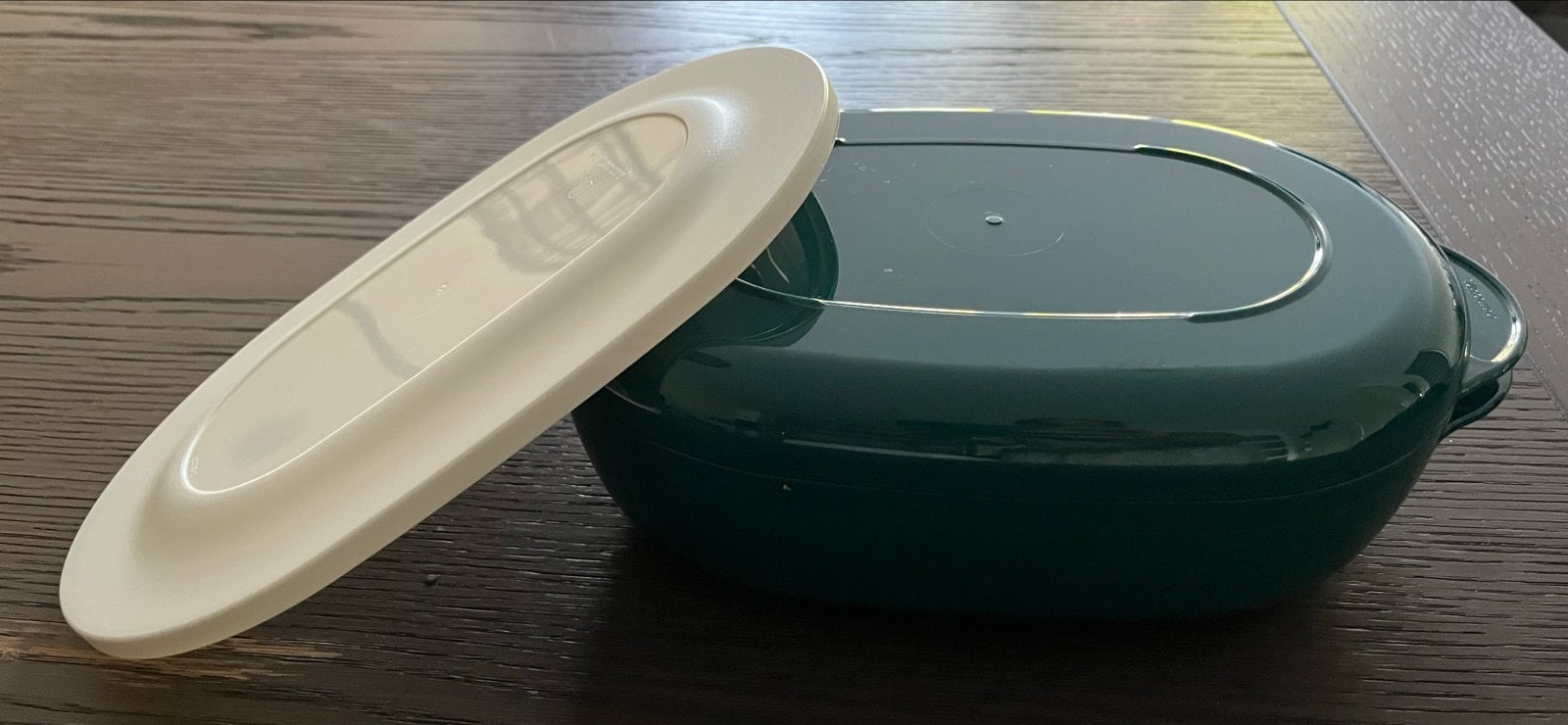 Tupperware tupperwave 200 groene magnetron schaal 1,5 liter, Schaal, Ophalen of Verzenden, Zo goed als nieuw, 1500 ml