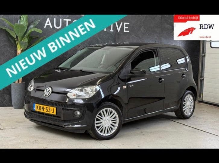 Volkswagen Up Cup! High up!/Stoelverwarming/Luxe uitvoering!, Voorwielaandrijving, Stof, 4 stoelen, Zwart