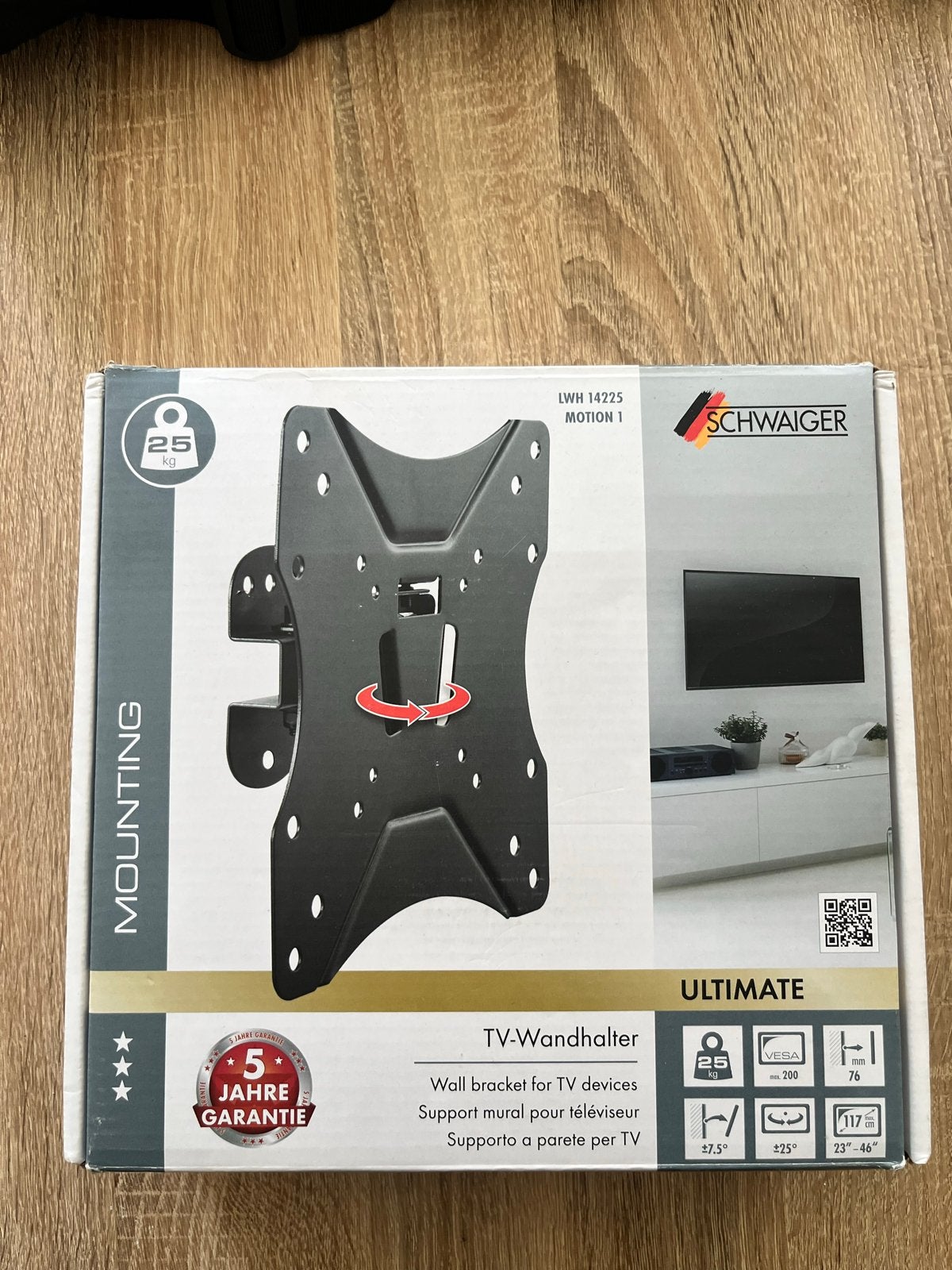 Schwaiger TV Beugel 23-46 inch - Kantelbaar & Draaibaar, Ophalen, Nieuw