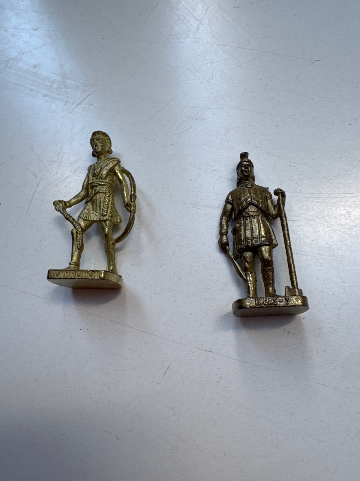 Vintage metalen beeldjes: Inca's en Tahrohon, Ophalen of Verzenden, Gebruikt, Mens