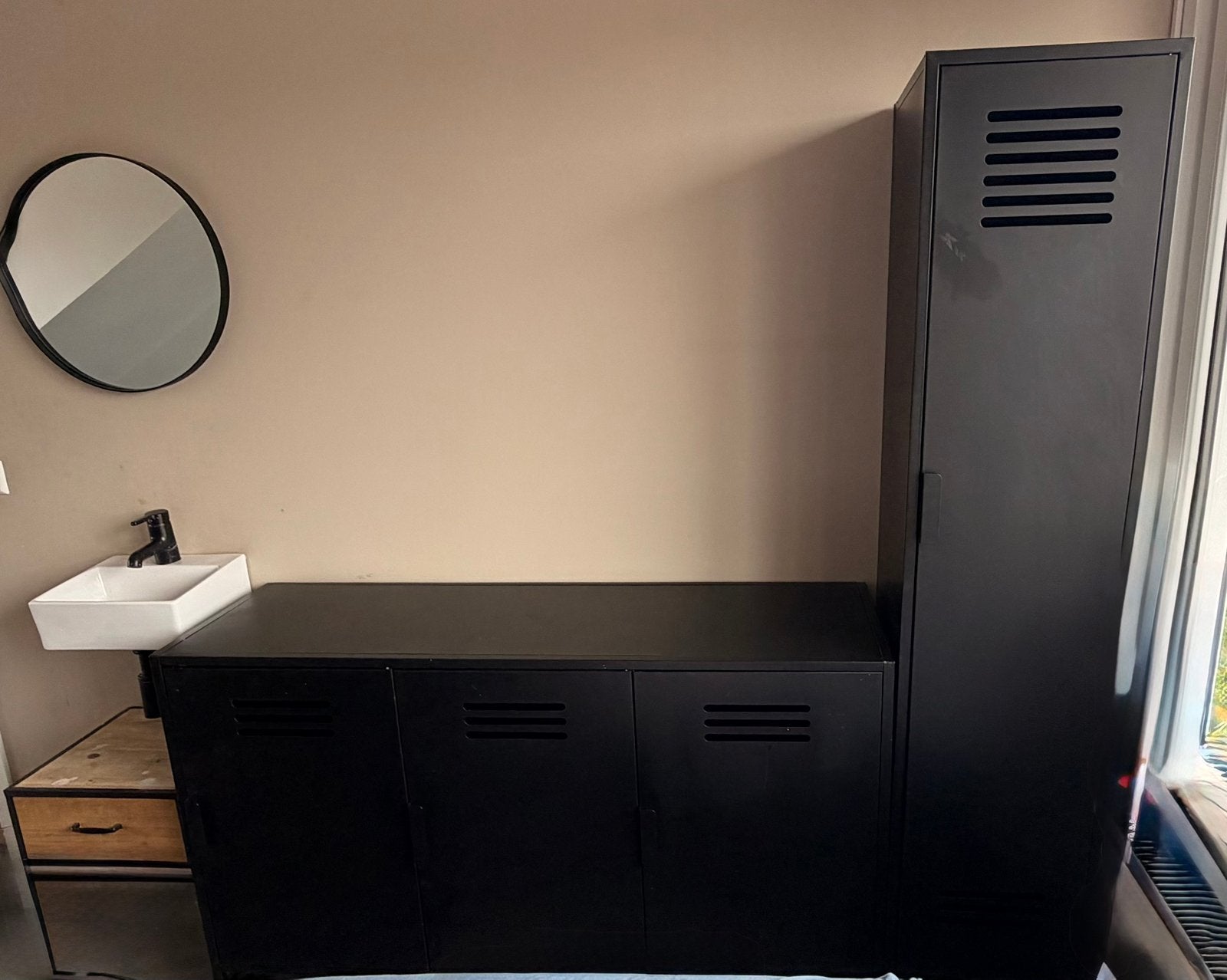 Zwarte metalen locker kasten/samen of apart vanaf €50, Ophalen, Gebruikt