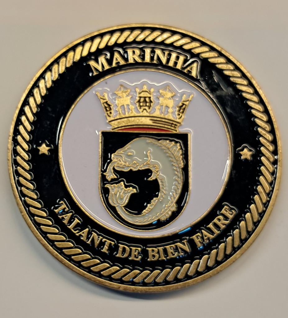 Coin Fuzileiros Portugal, Verzamelen, Militaria | Algemeen, Ophalen of Verzenden, Marine, Nederland, Embleem of Badge