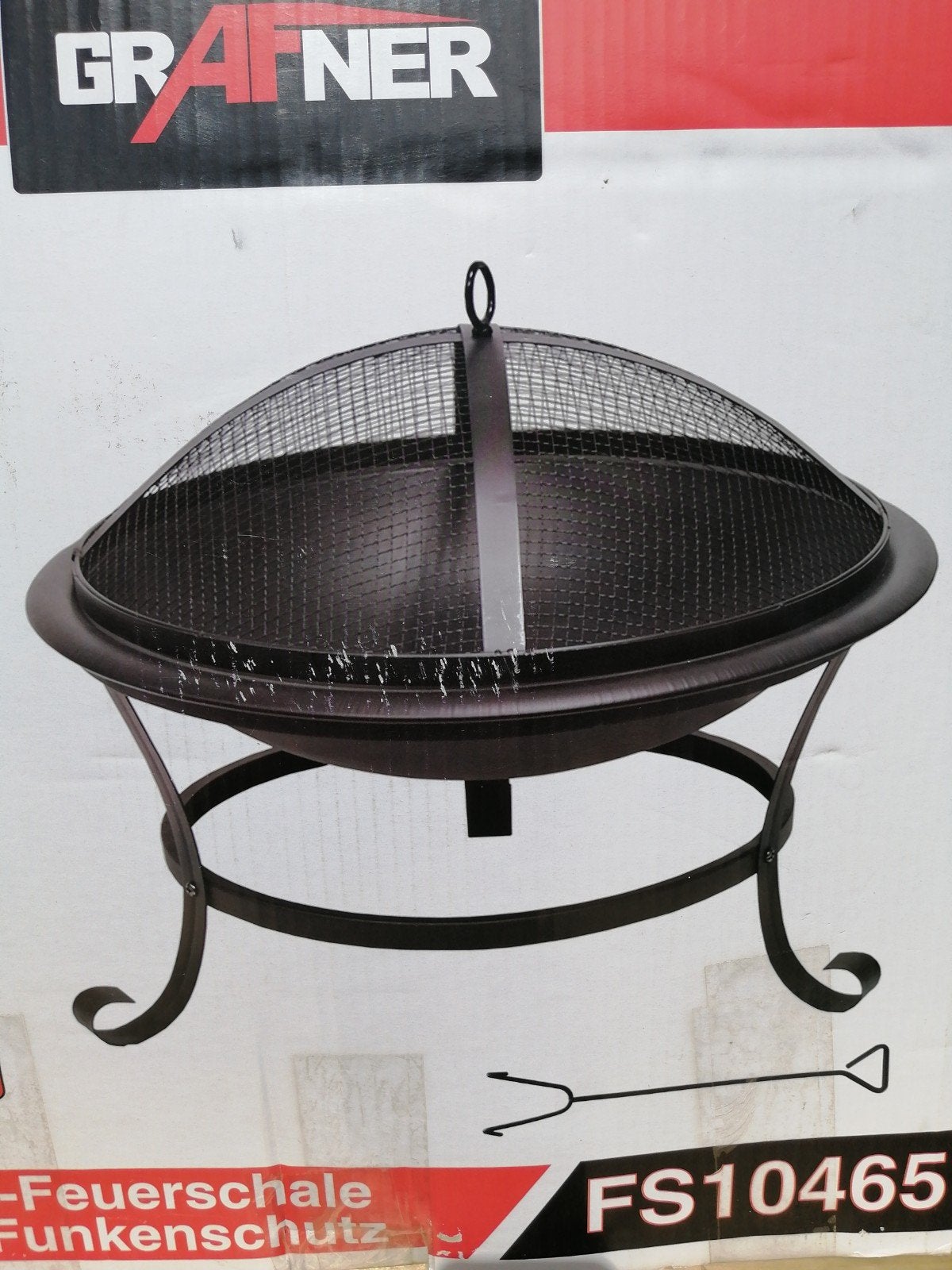 Vuurkorf met vonkenscherm, zwart gepoedercoat, Ophalen of Verzenden, Nieuw