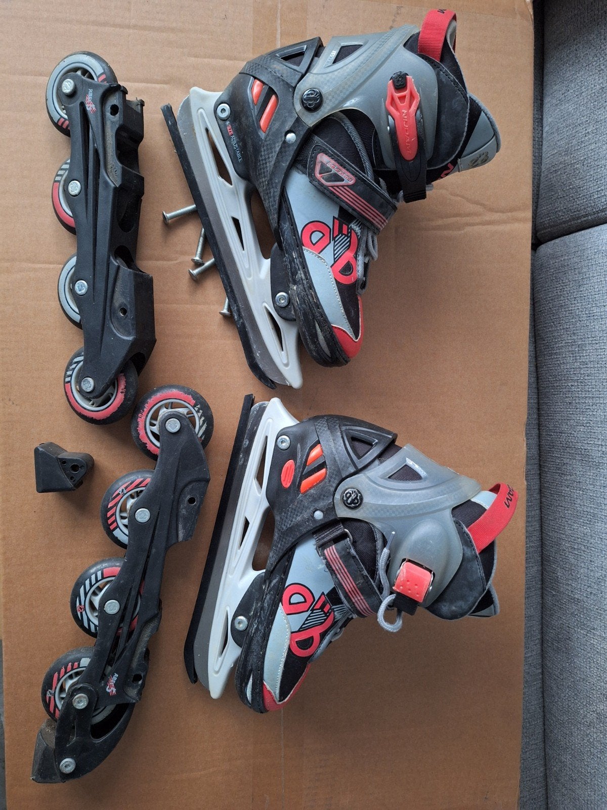 Nijdam 2-in-1 Combi Schaatsen/Skeelers Maat 33-36, Sport en Fitness, Schaatsen, Ophalen, Gebruikt, Combinoren, Nijdam