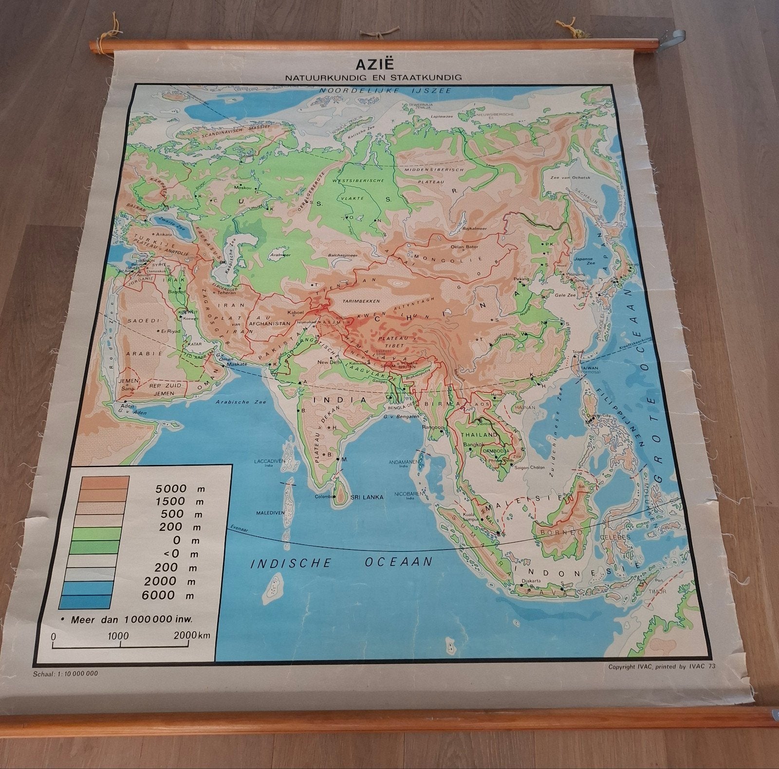 Prachtige oude landkaart van Azië, Ophalen of Verzenden, Aardrijkskunde