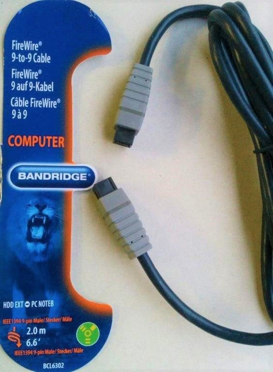 Firewire kabel 800 9pins naar 9 pins 2 meter, Ophalen of Verzenden, Nieuw, 2 tot 5 meter, Overige kabels