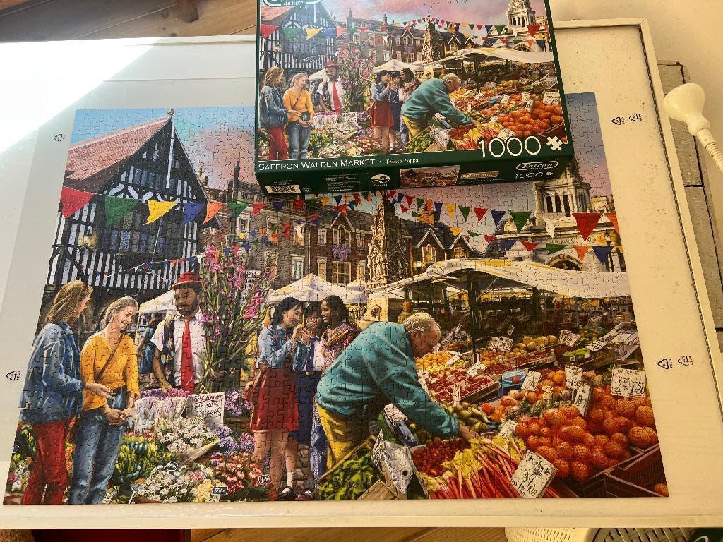 Falcon Saffron Walden Market 1000 st., Ophalen of Verzenden, 500 t/m 1500 stukjes, Zo goed als nieuw, Legpuzzel