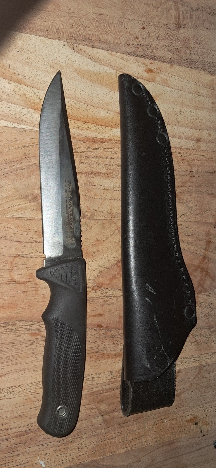 Linder Super Edge 3 vaststaand mes ATS 34, HRC 60, Ophalen of Verzenden