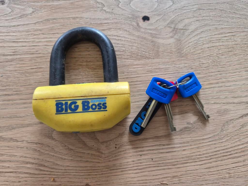 Oxford Big Boss schijfremslot met alle sleutels, Motoren, Accessoires | Sloten, Ophalen