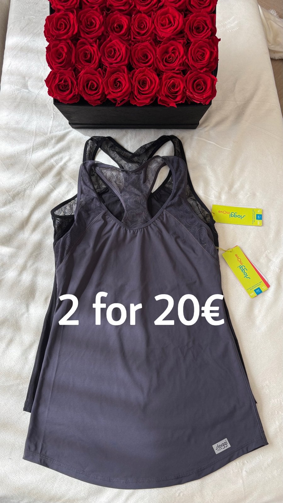 2x Sloggi Move Flex Top Sporttop Maat S, Kleding | Dames, T-shirts, Verzenden, Nieuw, Grijs, Maat 36 (S)
