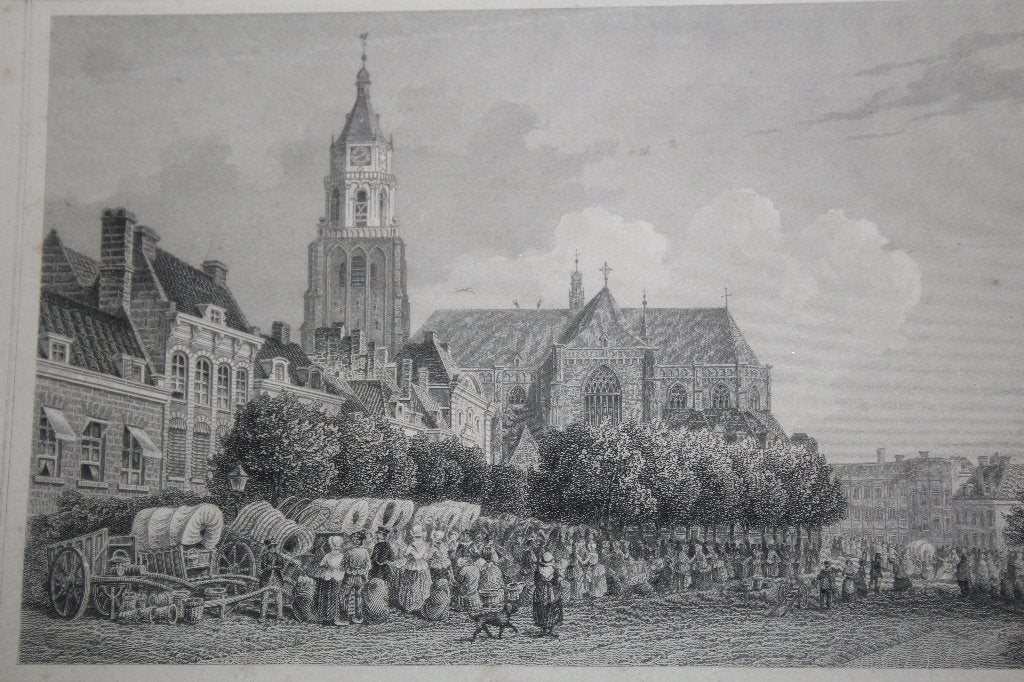 19e eeuwse etsen (?) Arnhem, Antiek en Kunst, Kunst | Etsen en Gravures, Ophalen of Verzenden