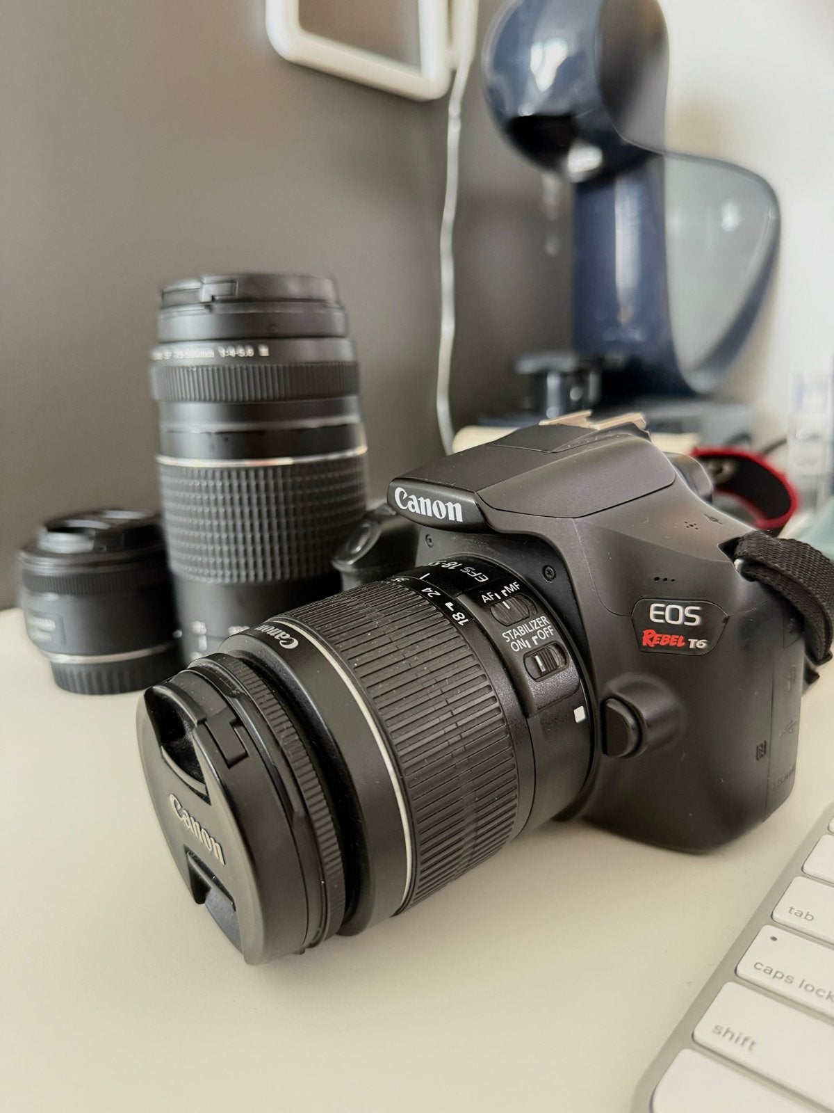 Canon EOS Rebel T6 DSLR Kit - 3 lenzen inbegrepen, Spiegelreflex, Canon, Oplader, Ophalen of Verzenden