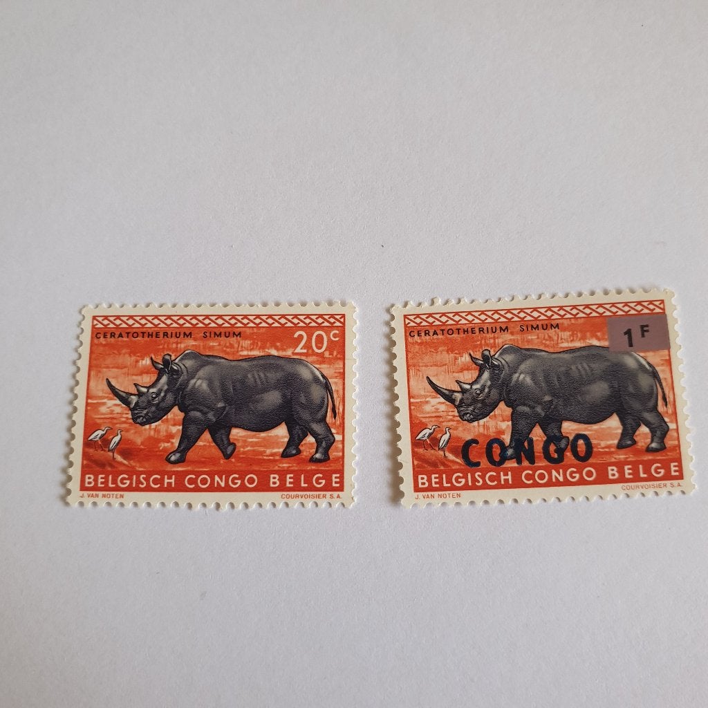 2531 belgisch congo neushoorn, Verzenden, Overige landen