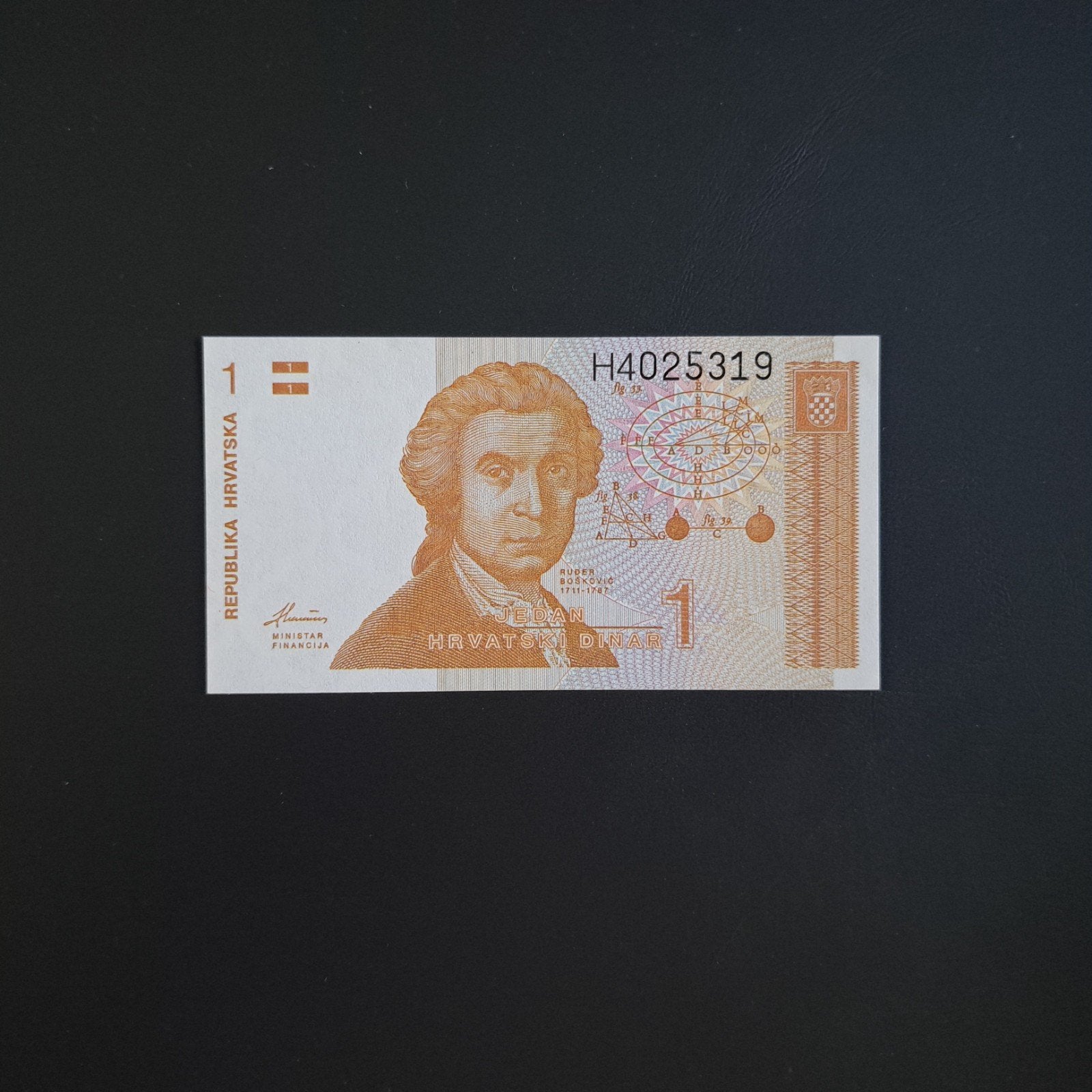 1 dinar Kroatië #023, Postzegels en Munten, Bankbiljetten | Europa | Niet-Eurobiljetten, Ophalen of Verzenden, Overige landen