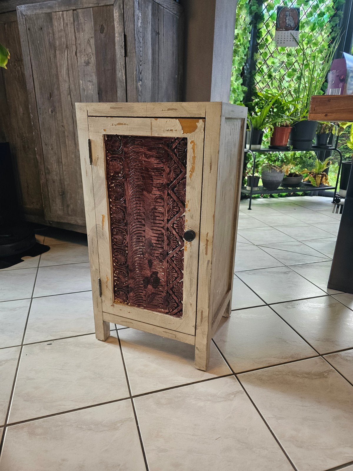 Wit kastje met plank - opknapper (73x33x38cm), Huis en Inrichting, Ophalen, Gebruikt