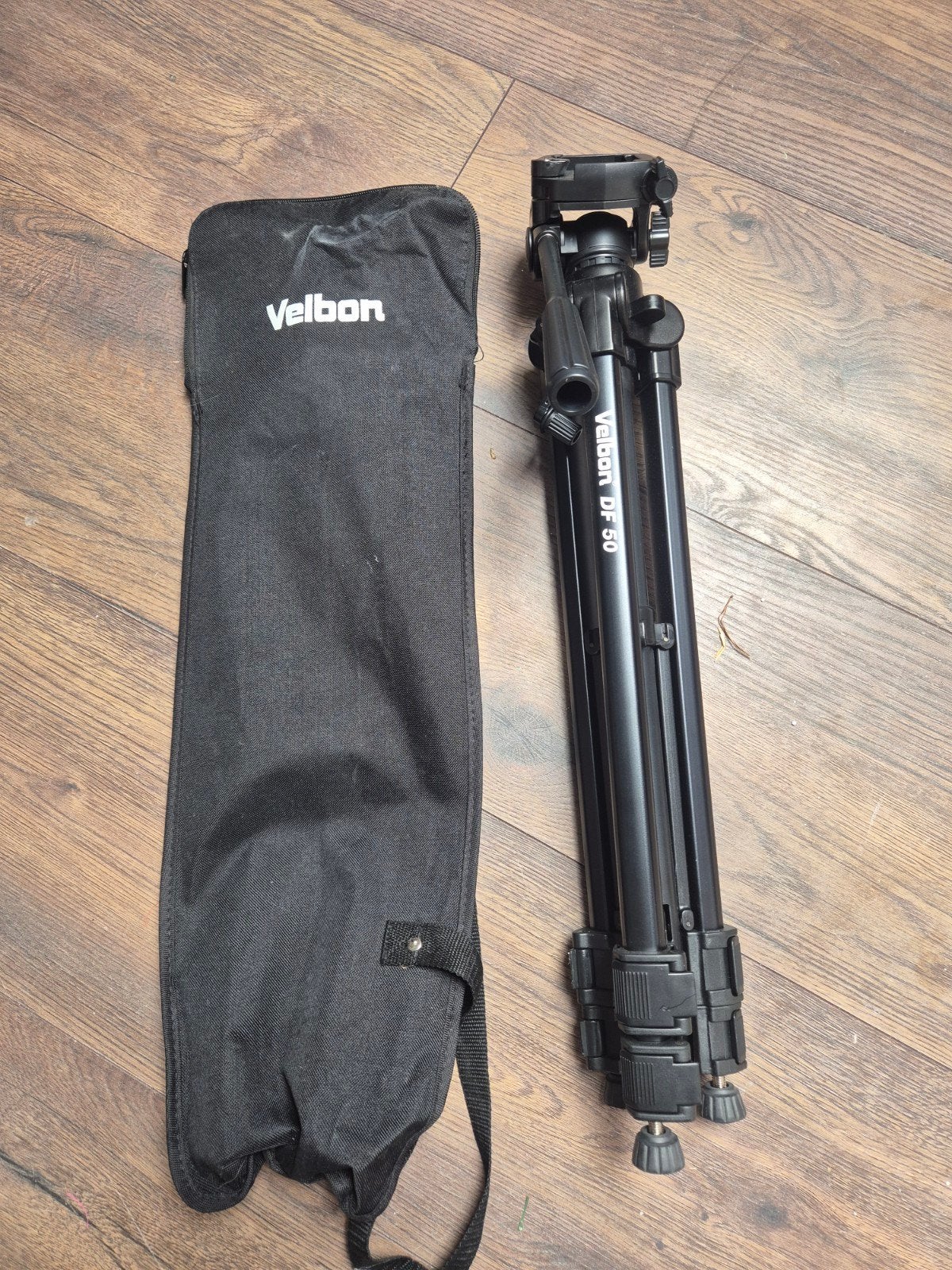 Velbon Statief DF 50 met draagtas, Zo goed als nieuw, 150 tot 175 cm, Met balhoofd, Ophalen of Verzenden