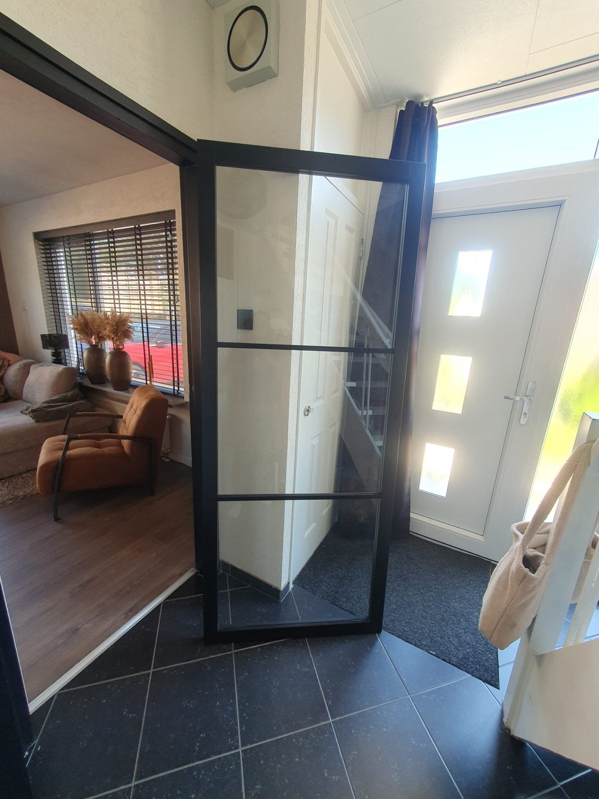 Staal look deur zwart. NIEUW!, Ophalen, 80 tot 100 cm, Binnendeur, Nieuw