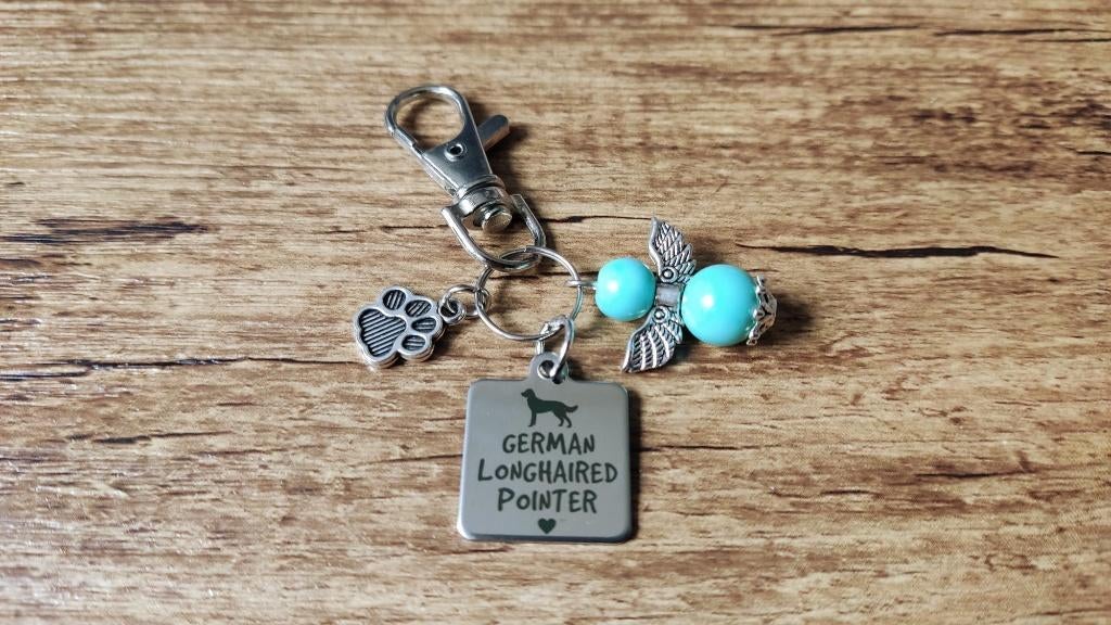 Sleutelhanger Duitse staande langhaar hond RVS beschermengel, Dieren en Toebehoren, Verzenden, Nieuw