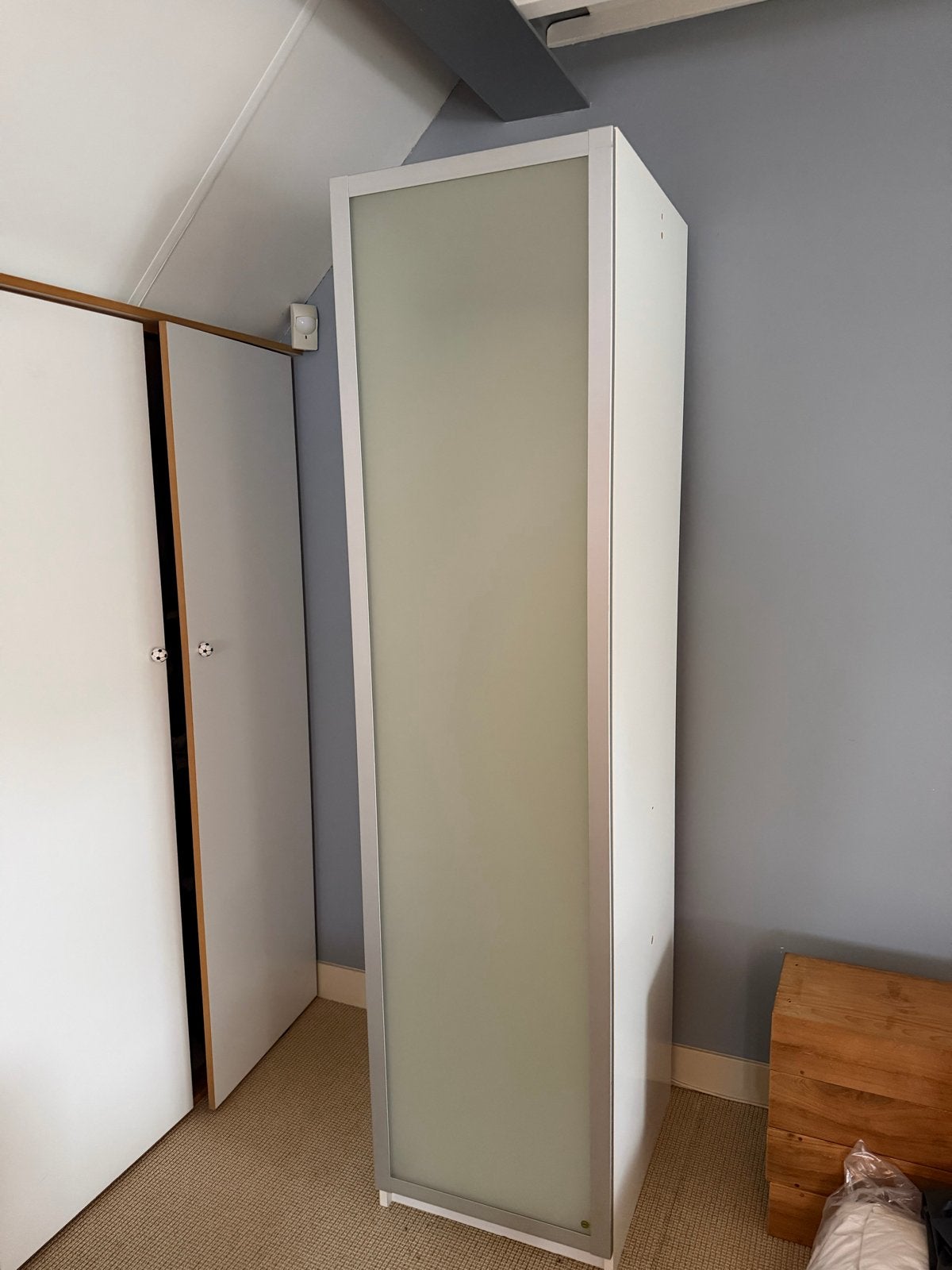 Ikea Pax kast met glazen deur en hangruimte, Ophalen, Minder dan 50 cm, Gebruikt, 200 cm of meer