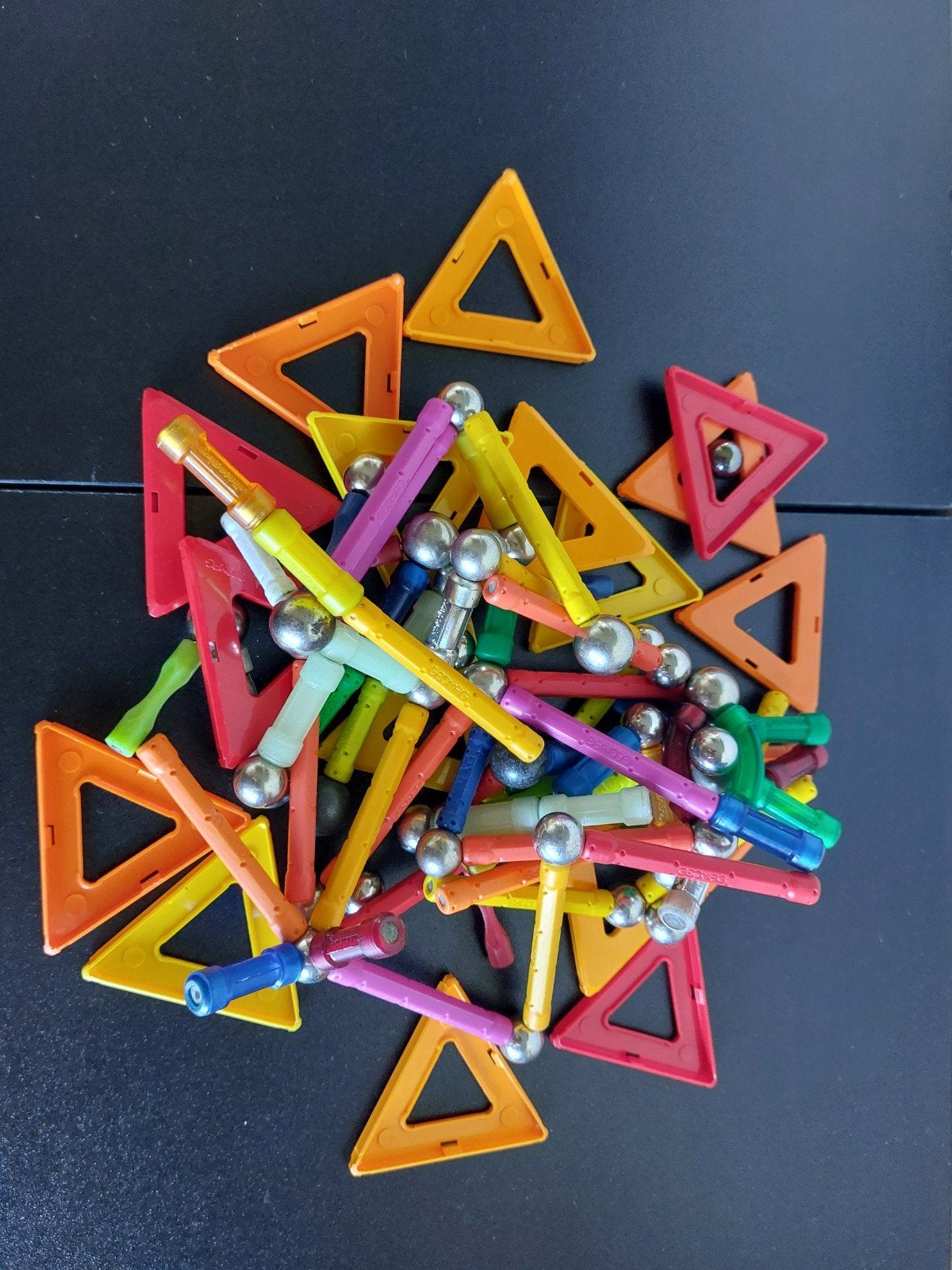 Magnetisch Bouwspeelgoed Set - Staven en Driehoeken, Ophalen of Verzenden, Gebruikt, Bouwen