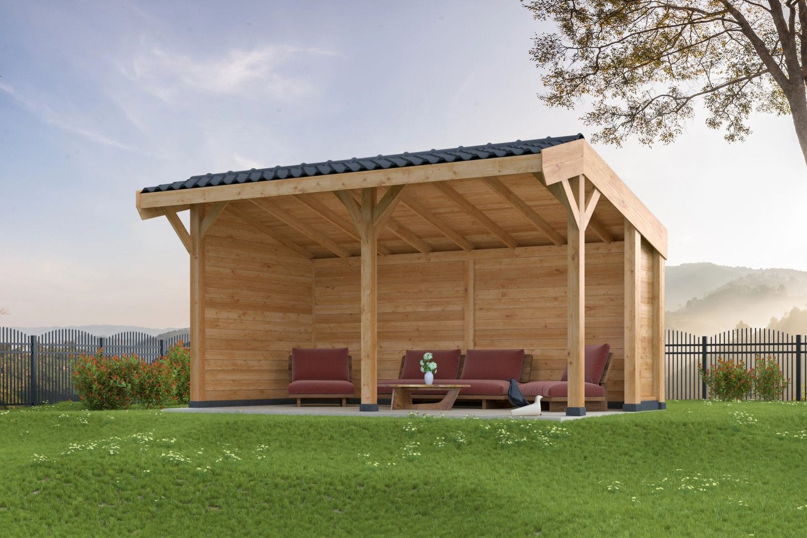 Douglas kapschuur 390x600cm AANBIEDING, Verzenden, Planken, Zo goed als nieuw, Hardhout