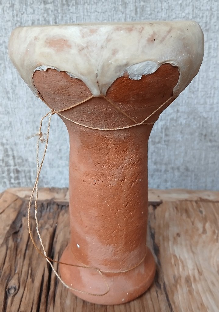 Marokkaanse Taarija-trommel Terracotta H 22 cm, Ophalen of Verzenden, Zo goed als nieuw, Trommel