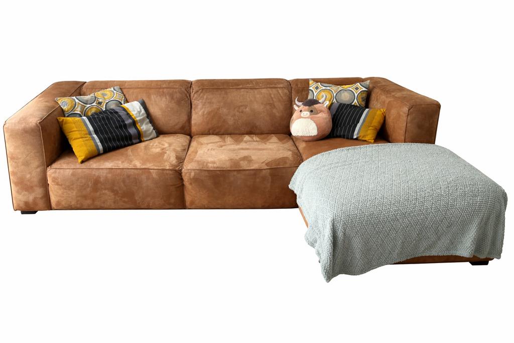 Ruime hoekbank met chaise longue – 300 cm breed, Ophalen, Gebruikt, 100 tot 125 cm, Hoekbank