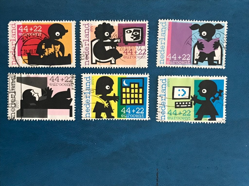 serie kinderpostzegels 2007 gestempeld, Postzegels en Munten, Postzegels | Nederland, Verzenden, Na 1940, Gestempeld