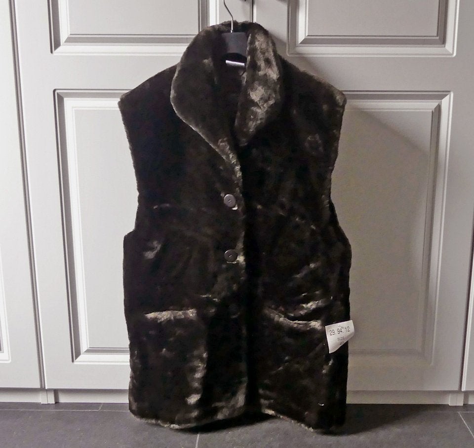 Lang mouwloos bontvest faux fur gilet vintage maat 42 bruin, Kleding | Dames, Ophalen of Verzenden, Nieuw, Maat 42/44 (L), Bruin