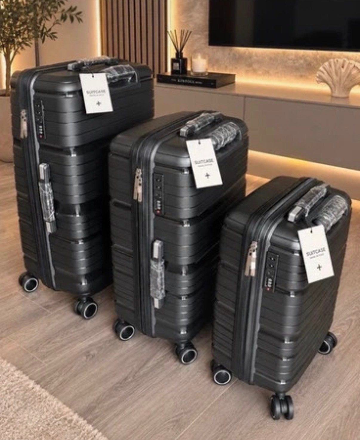 Nieuwe 3-delige Skycase Kofferset met Slot - Zwart, Ophalen of Verzenden, Nieuw