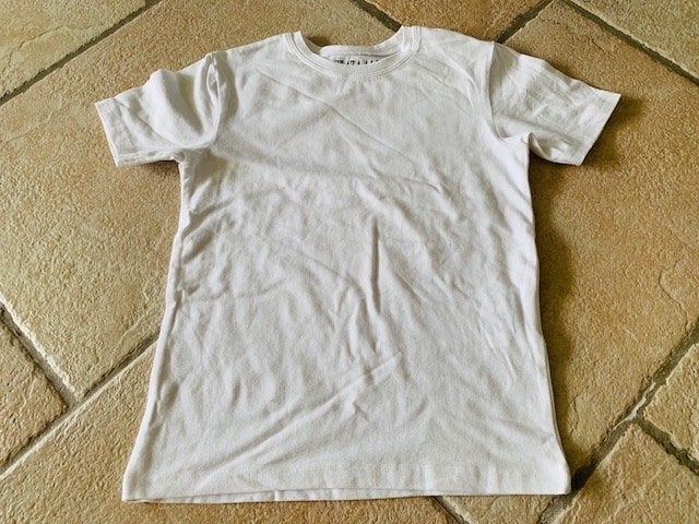 Wit t-shirt maat 134/140, Ophalen of Verzenden, Gebruikt, Jongen of Meisje, Shirt of Longsleeve