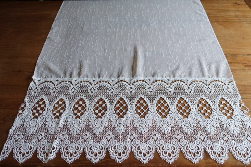 bohemian lap stof met kant voor bistro valletje, Overige materialen, Wit, Nieuw, Ophalen of Verzenden