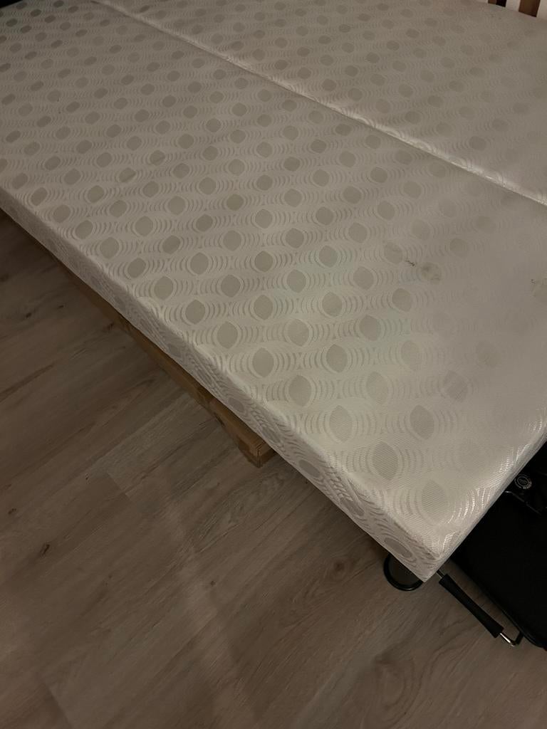 Boxspring twijfelaar met matras 140x200, Ophalen, Gebruikt, 140 cm, Twijfelaar
