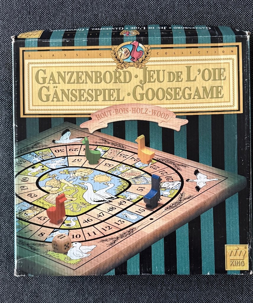 Ganzenbord – King Classic Collection – houten uitvoering, Ophalen, Zo goed als nieuw