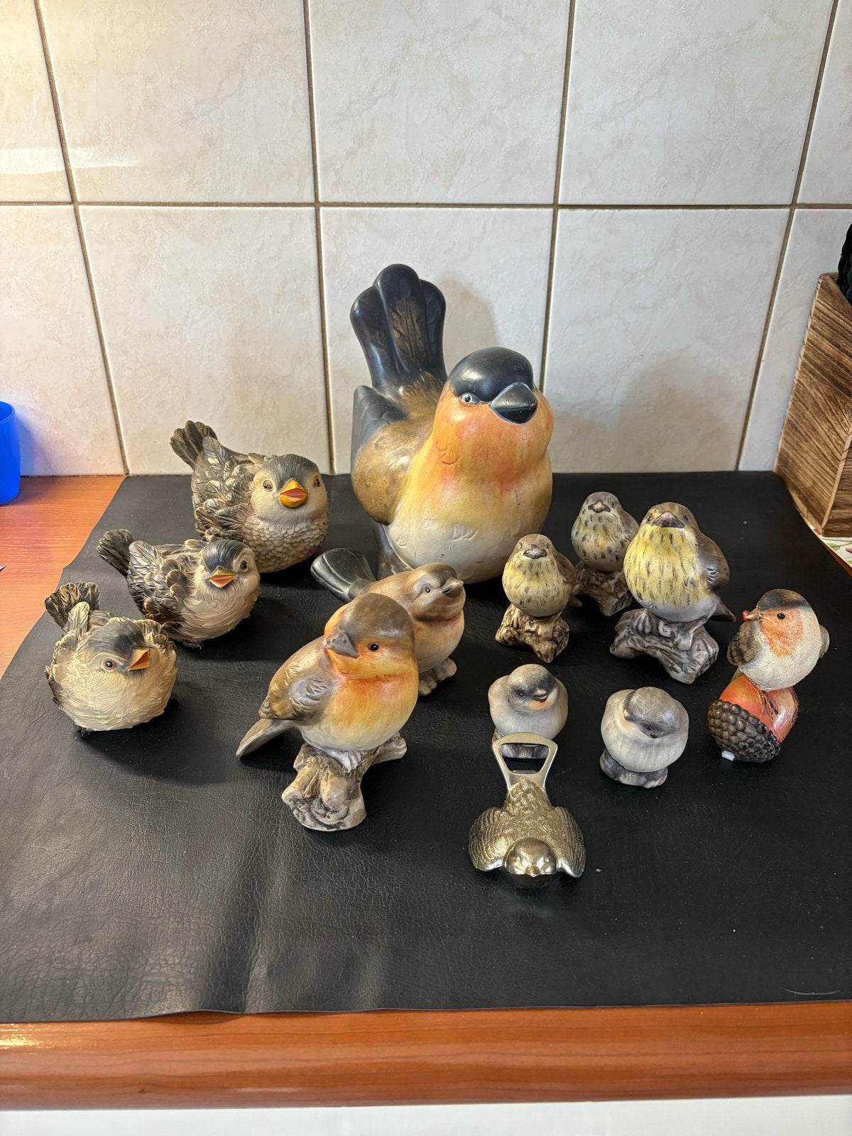 Verzameling van diverse vogelbeeldjes en opener, Ophalen of Verzenden, Gebruikt, Dier