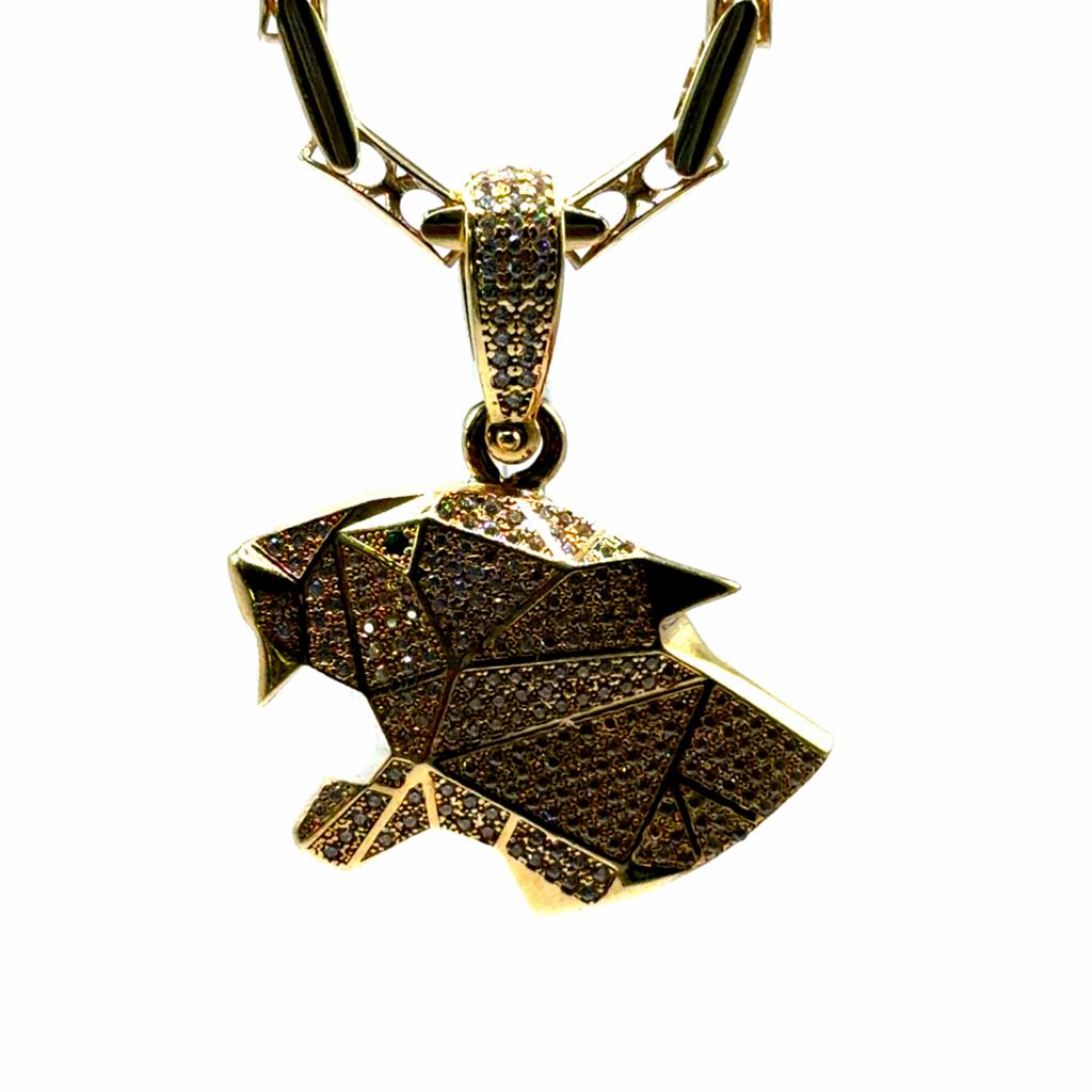 Gouden Hanger Panterkop met Zirkonia 14kt, Www.bredajuwelier.nl, Nieuw, Ophalen of Verzenden, Www.bredajuwelier.nl