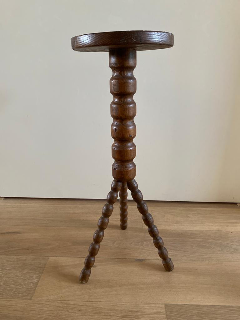 Vintage Franse Bobbin Stijl Houten tafeltje zuil, 50 tot 100 cm, Ophalen of Verzenden, Zo goed als nieuw, 25 tot 50 cm