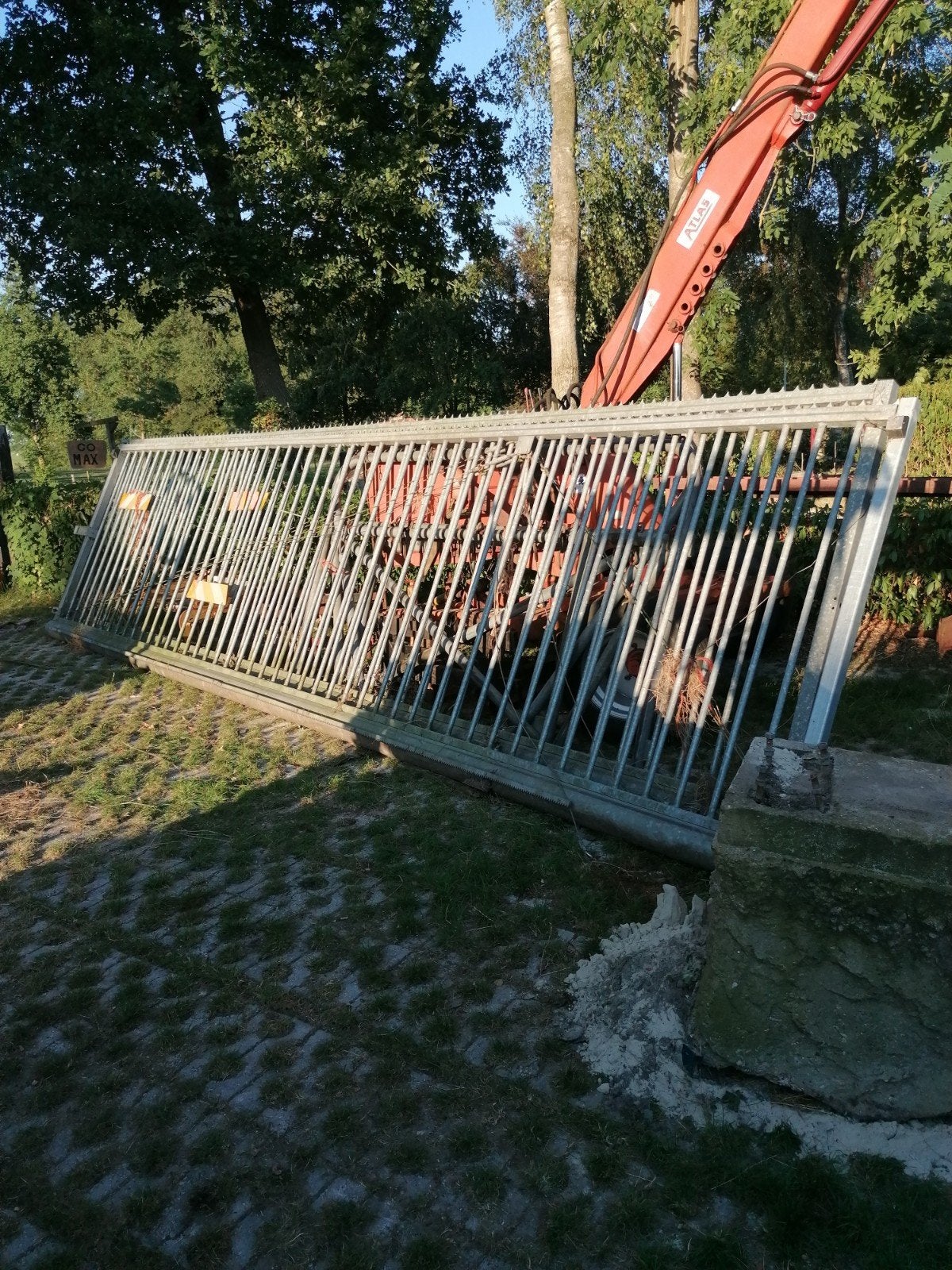 Heras Spijlenhekwerk/toegangspoort 2 x 7 meter, verzonken!!, Tuin en Terras, Tuinhekken en Hekwerk, Ophalen, Gebruikt, IJzer, Spijlenhekwerk